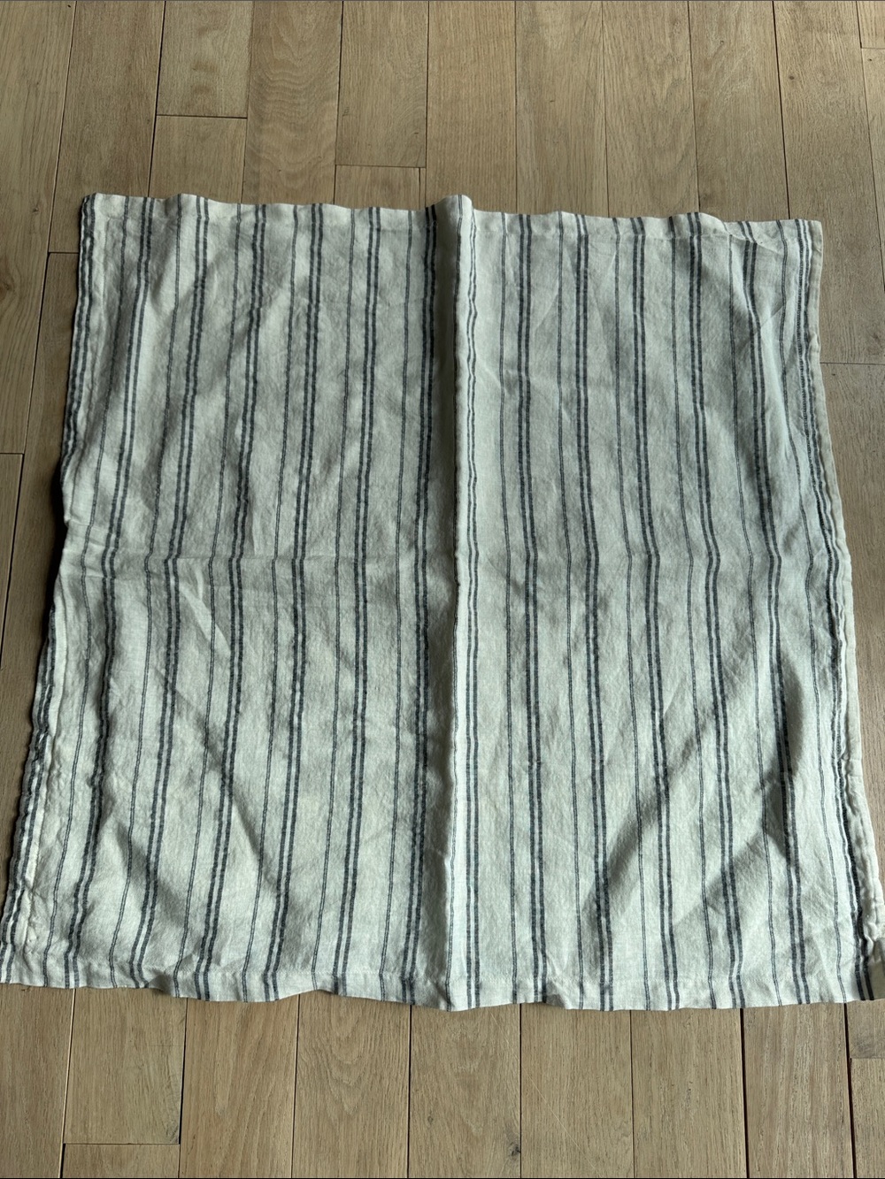 Striped Linen arhaus euro sham- Neutral Ivory and Gray